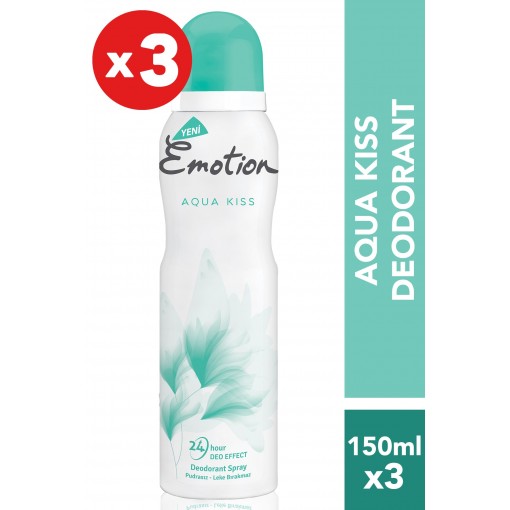 Emotion Aqua Kiss 3'Lü Kadın Deodorant (3X150 ml )