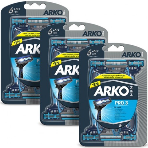 Arko Men T3 18 Adet 3 Bıçaklı Tıraş Bıçağı