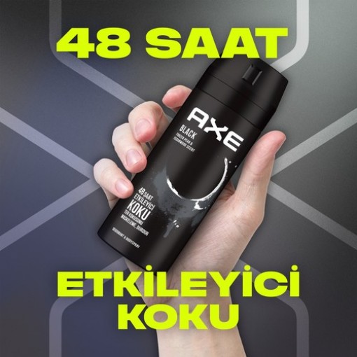 Axe Erkek Deodorant & Bodyspray Black 48 Saat Etkileyici Koku 150 Ml X3