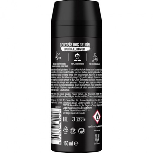Axe Erkek Deodorant & Bodyspray Black 48 Saat Etkileyici Koku 150 Ml X3