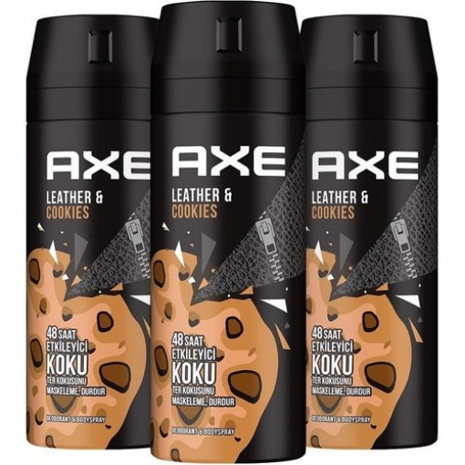 Axe Men Deodorant Leather & Cookies 150 ml - 3 Adet