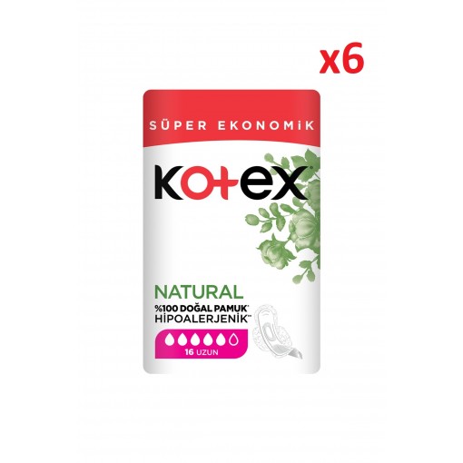 Kotex Natural Uzun 16 lı x 6