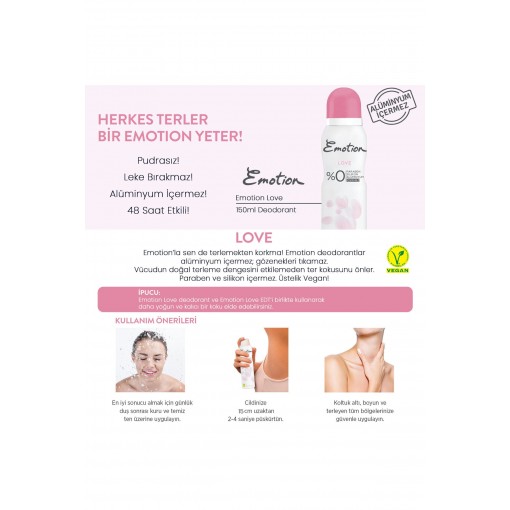 Emotion Love 3 lü Kadın Deodorant 150 ml x 3