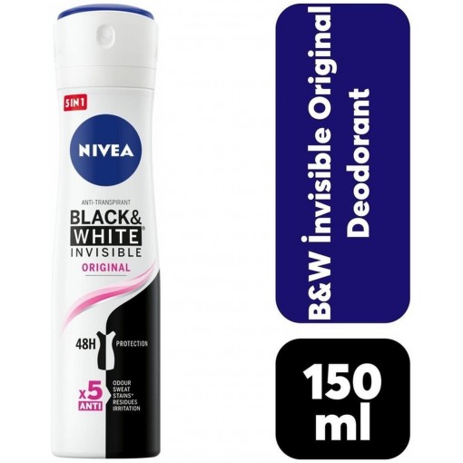 Nivea Black & White Invisible Original Kadın Sprey Deodorant 150 ML