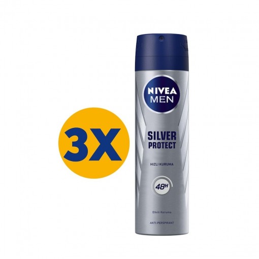 Nivea Men Silver Protect Erkek Sprey Deodorant 150 ML x 3
