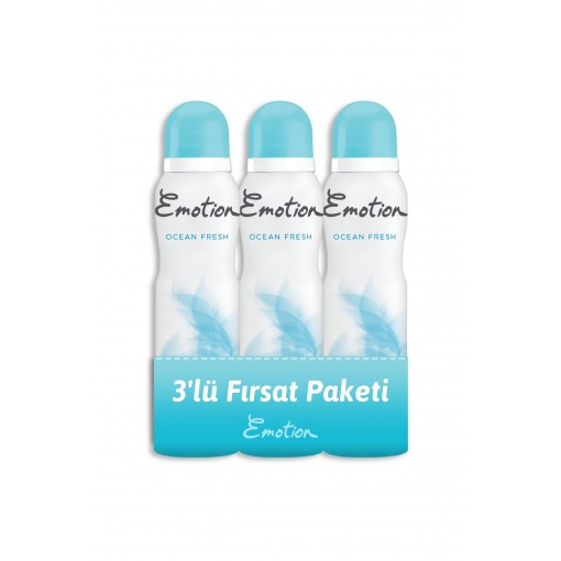 Emotion Ocean Fresh 3'lü Kadın Deodorant 150 ml x 3