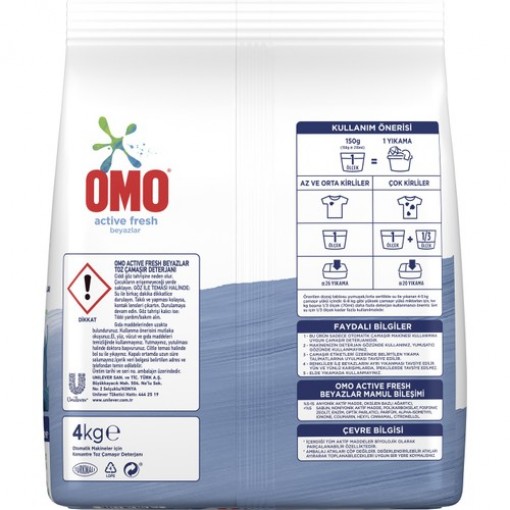 OMOMATIK ACTIVE FRESH BEYAZLAR4KG  GR