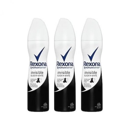 Rexona Invisible Black & White Kadın Deodorant 150 ml x 3 Adet